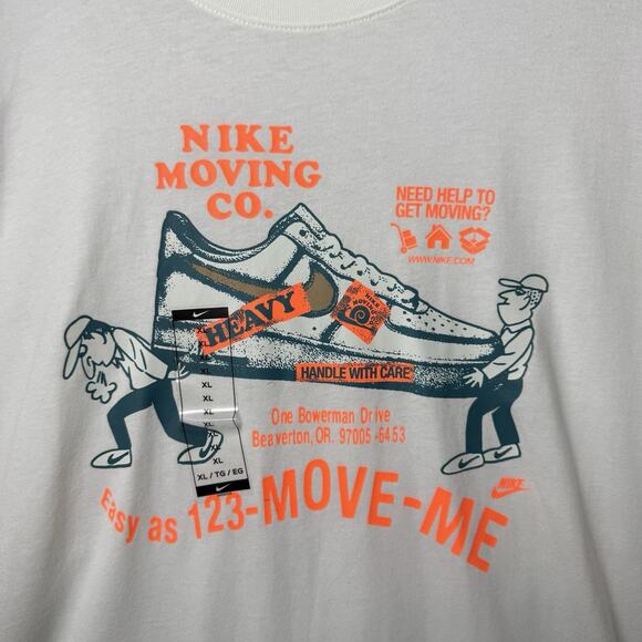 Nike Sportswear Nike Graphic Tee Moving Co. Tee T-shirt White Mens Size XL - Picture 4 of 7
